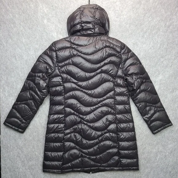 Andrew Marc Down Packable Maxi Jacket Women XL‎ Black 650 Fill Removeable Hood - Picture 4 of 13